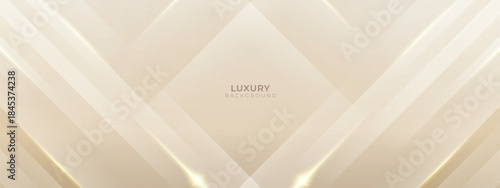 Luxury Cream and Beige Abstract Background with golden lines. Elegant wave shape for premium design, branding layout, and wedding event.
