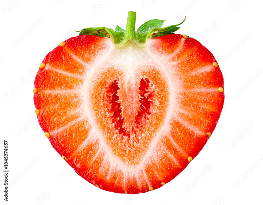 custom made wallpaper toronto digital Fresh Strawberry Half with Natural Gloss – Transparent Background PNG
