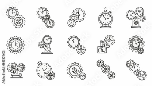 Steampunk Clockwork Mechanisms and Timepieces Collection.