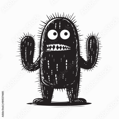 Cactus monster Images Vector isolated on White Background