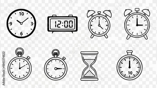 Collection of Various Timekeeping Devices and Instruments.