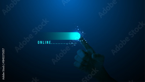 Search Interface with Futuristic Glow Technology Background for AI, machine learning, data search, automation, digital assistants, and modern technology innovation.
