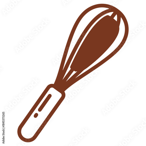 Brown Whisk Icon Kitchen Utensil Cooking Baking Tool Illustration