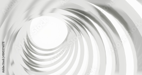 Fototapeta Naklejka Na Ścianę i Meble -  Abstract architecture background silver round tunnel 3d render