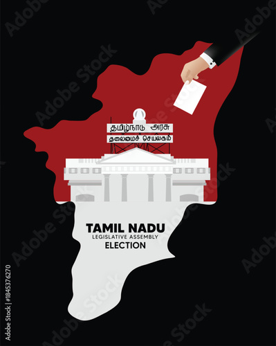 Tamil Nadu election illustration highlighting state democracy voting and political participation