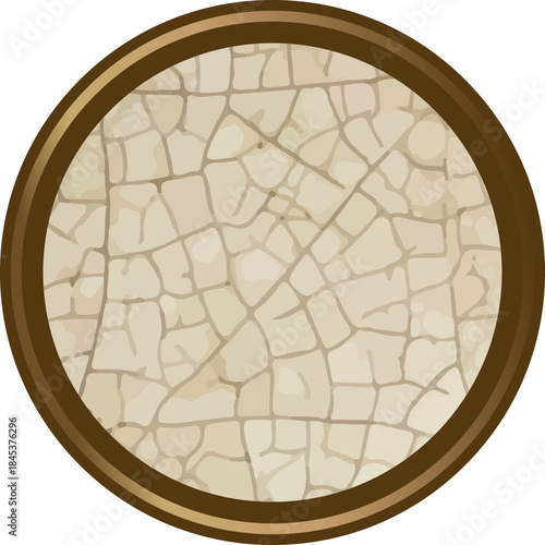 Cracked Earth Texture Round Badge