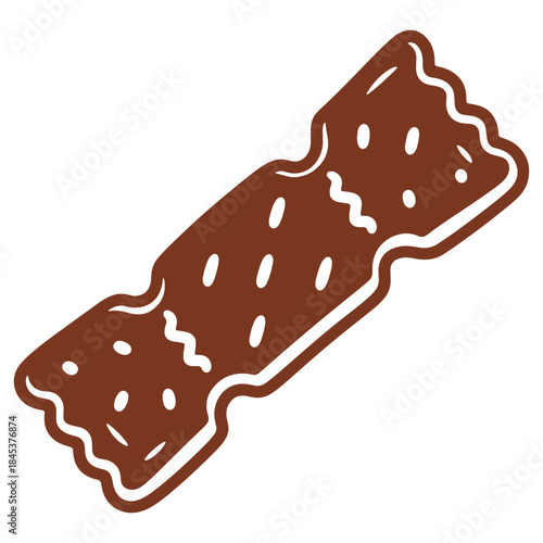 Delicious Chocolate Covered Pastry Treat Isolated on White Background