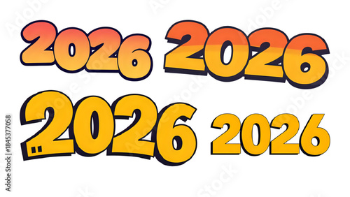Orange and gold happy new year 3d celebration concept vector design illustration sticker