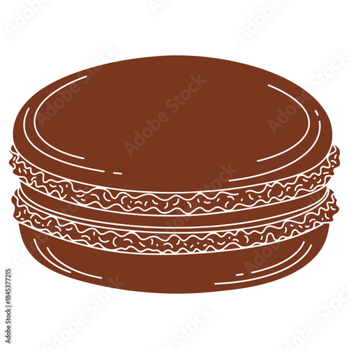 Delicious Chocolate Macaron Illustration Sweet Treat Dessert Pastry Baking Illustration