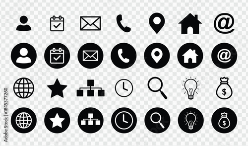 Clicking icon set plant for computer mouse and mobile light pointer set design