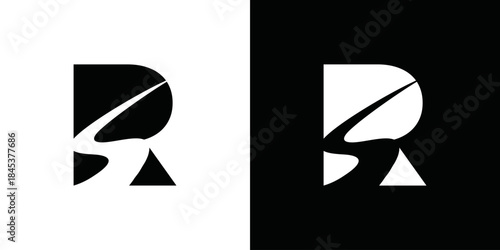 Simple vector road R initial logo
