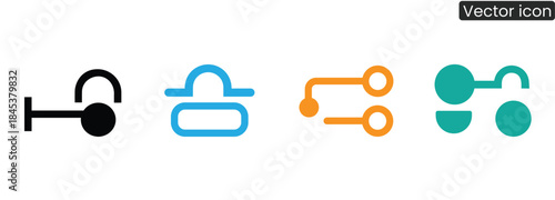 lock icon sets in Different Colors lock icon vector illustration isolated Lock or padlock vector icon set. 