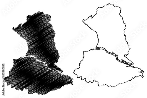 Barcelos municipality (Amazonas state, Municipalities of Brazil, Federative Republic of Brazil) map vector illustration, scribble sketch Barcellos or Mariua map