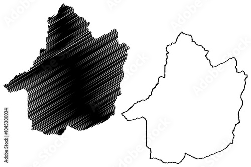 Banzae municipality (Bahia state, Municipalities of Brazil, Federative Republic of Brazil) map vector illustration, scribble sketch Banzae map