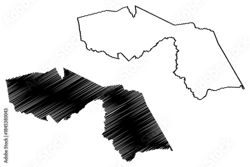 Barra da Estiva municipality (Bahia state, Municipalities of Brazil, Federative Republic of Brazil) map vector illustration, scribble sketch Barra da Estiva map