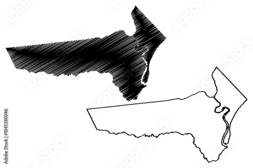 Barra de Santo Antonio municipality (Alagoas state, Municipalities of Brazil, Federative Republic of Brazil) map vector illustration, scribble sketch Barra de Santo Antonio map