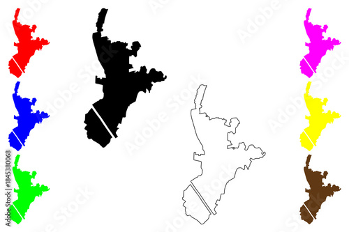 Cainta city (Calabarzon Region, Republic of the Philippines, ROP) map vector illustration, scribble sketch Cainta map