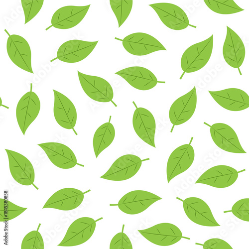 Vector seamless green leaf mosaic pattern