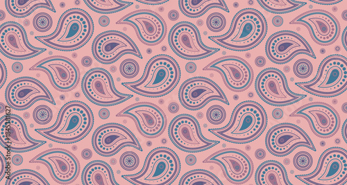 Intricate linen a flowery tradition. Paisley swirl as designer abstract. Style herbal a sample springtime.