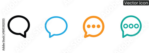 Vibrant chat speech bubble icons for modern communication design