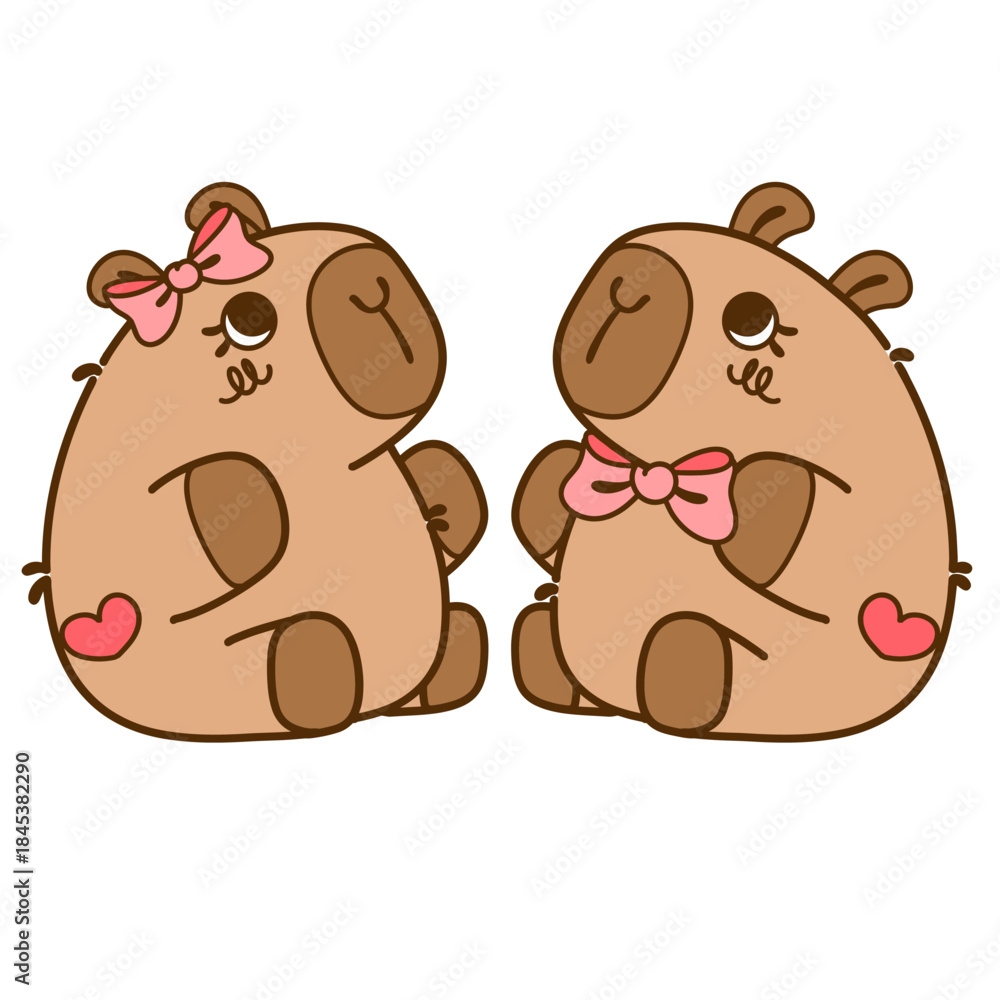 Obraz premium Capybara couple