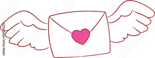 Envelope With Wings Doodle