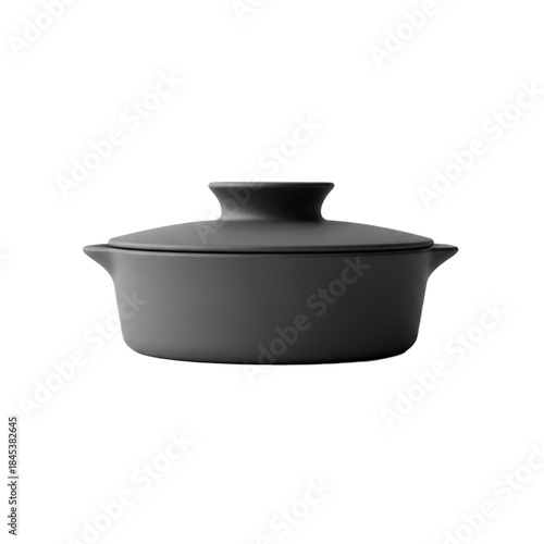 Elegant Black Ceramic Casserole Dish with Lid for Baking and Serving.