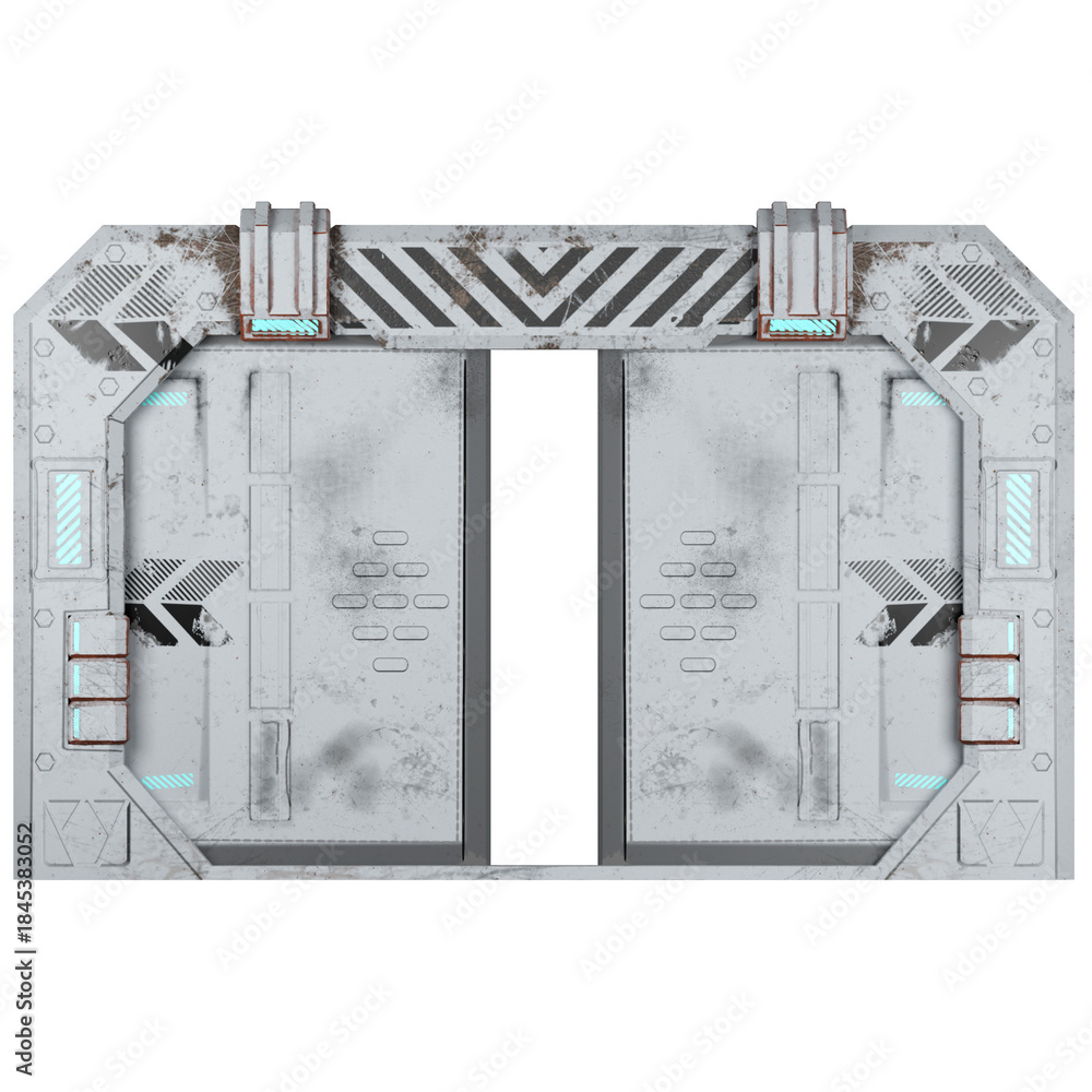 custom made wallpaper toronto digitalWhite sci fi door with futuristic design and clean minimal surface