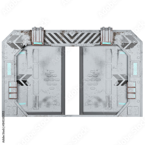 Wallpaper Mural White sci fi door with futuristic design and clean minimal surface Torontodigital.ca