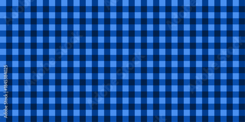 Seamless Blue Gingham Check Plaid Pattern Background Vector Texture for Textile Fabric and Fashion