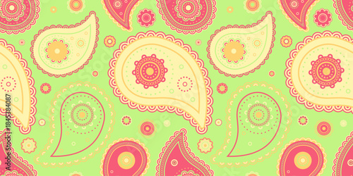 Fabric stylish on luxury meditating. Petal style to paisley pastel. Symmetry artwork in silk color.