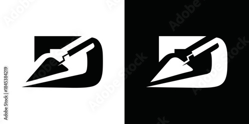 Simple vector D spade initial logo