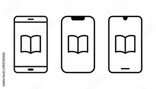 Ebook icon. Ebook pictogram for ui ux interface elements. Ebook vector icon graphics