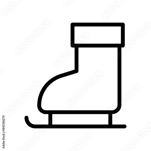 Minimalist Illustration of Ice Skates on White Background