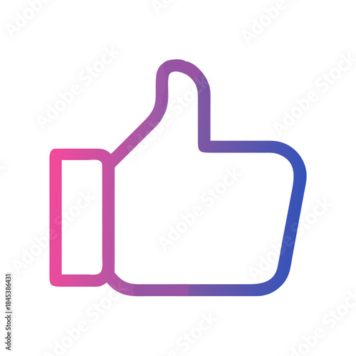 A colorful outline of a thumbs up gesture against a black background
