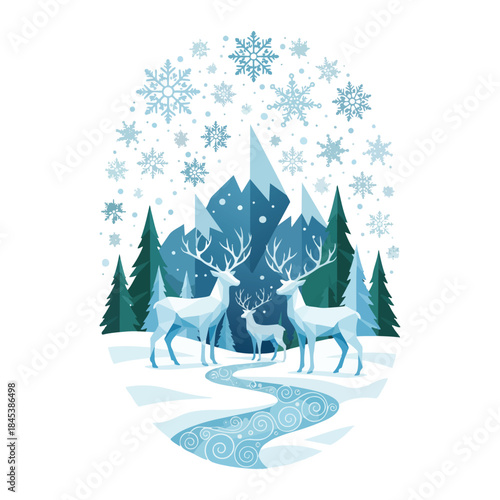 winter isolated on white