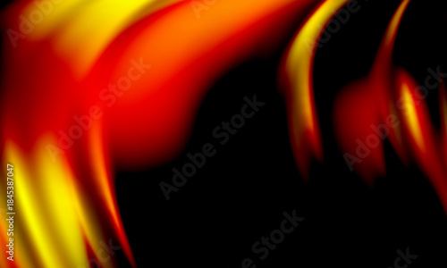 Vibrant Abstract Fire Flames Dancing in Red, Orange, and Yellow Against Black Background