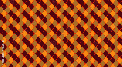 Abstract autumnal pattern.  Warmtoned, overlapping semicircles create a visually engaging texture ideal for website backgrounds, textile designs, or fallthemed projects.