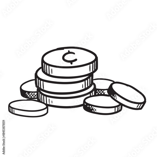 Stacked Coins Money Savings Concept Showing Financial Wealth Accumulation Cash Reserve Budget Management Investment Capital Economic Growth