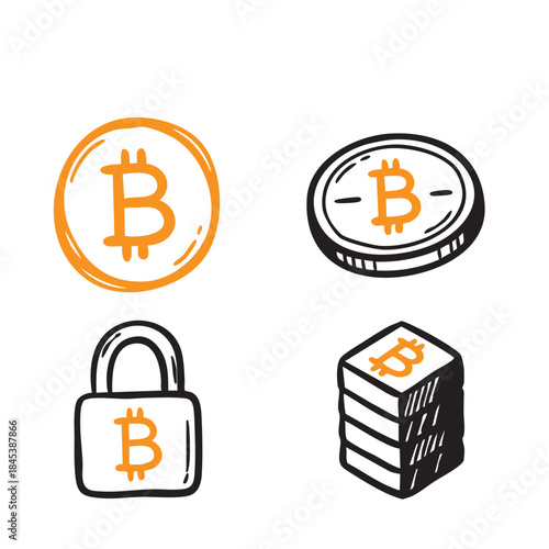 Cryptocurrency Security System with Bitcoin Digital Currency Protection Crypto Wallet Storage Blockchain Financial Safety Encrypted Assets 
