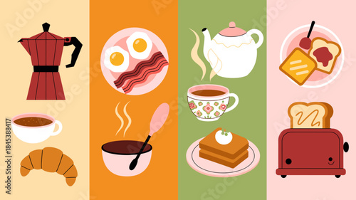 Breakfast Food and Drink Icons