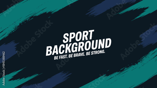Sport Background with Motivational Quote and Brush Strokes
