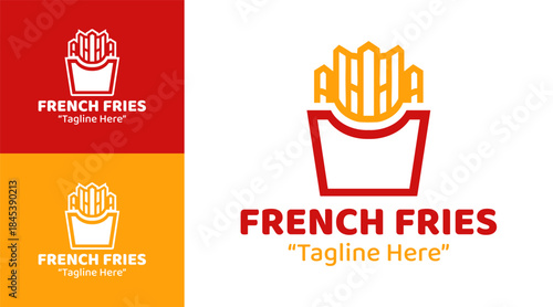 French Fries Logo Modern Snack Brand Identity