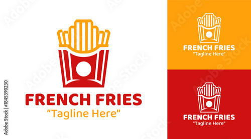 French Fries Logo Flat Fast Food Design