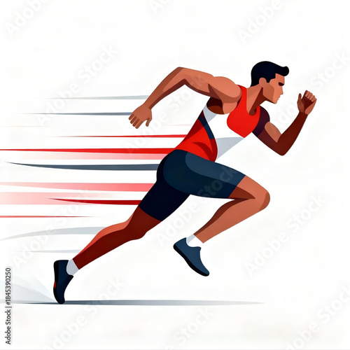 Runners in Motion With Speed Lines – Dynamic Running Athlete Vector