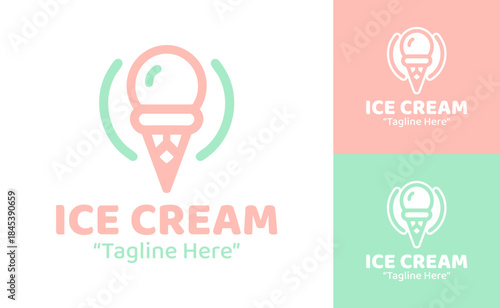 Ice Cream Parlor Logo Classic Sweet Shop Identity