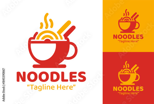Instant Noodles Logo Bold Fast Food Identity