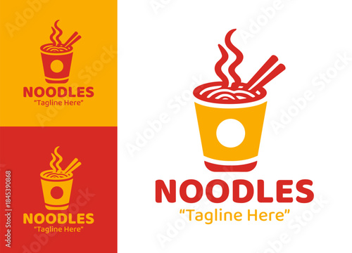 Instant Noodles Logo Flat Modern Food Design