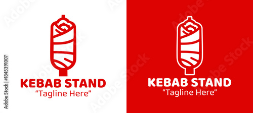 Modern Minimalist Kebab Stand Logo Premium Street Food Branding