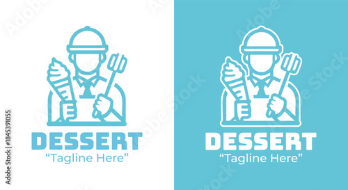 Mascot Frozen Dessert Logo Friendly Character Brand Identity